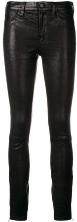 ankle zip leather pants
