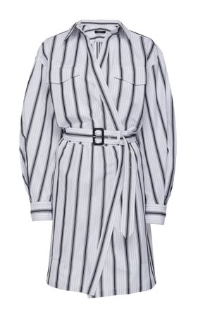 Belted Striped Cotton-Poplin Dress by Derek Lam | Moda Operandi