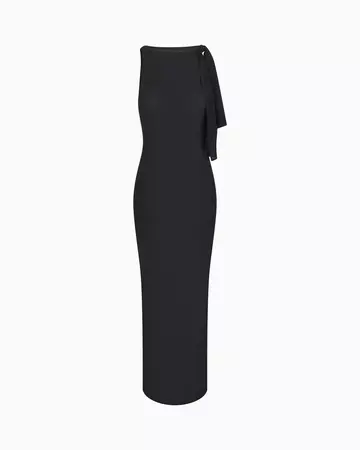 Mesh Stretch Knotted Maxi Dress | Black – Khy