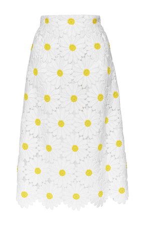 dolce and gabbana white daisy skirt