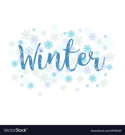 Winter Calligraphy text and snowflakes Royalty Free Vector