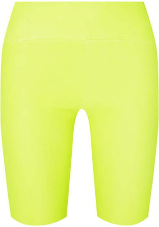 Neon Leather Shorts - Yellow