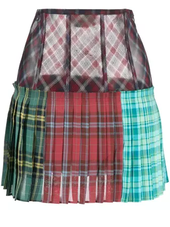 Andersson Bell Panelled Pleated Short Skirt - Farfetch