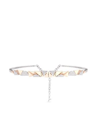 Shop Yeprem 18kt rose and white gold geometric diamond bracelet with Express Delivery - FARFETCH
