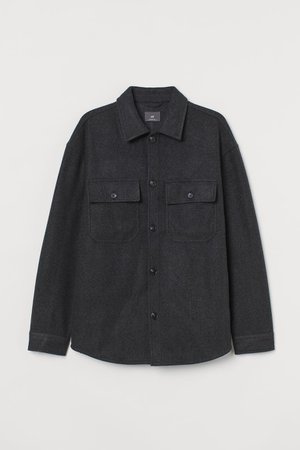 Куртка-рубашка Relaxed Fit - Темно-серый - Мужчины | H&M RU