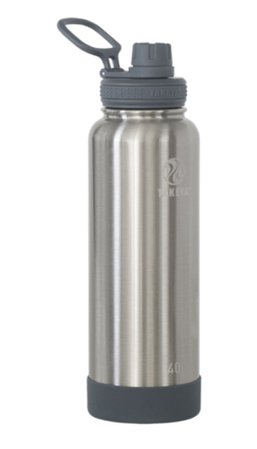 silver water bottle