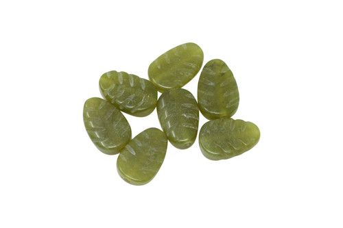 Olive Jade Polished 11x7mm Leaf