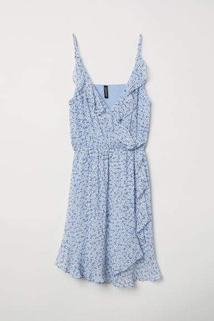 Short Flounced Dress - Blue