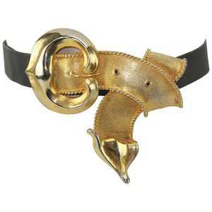 1989 Christopher Ross Large Looped Buckle and Belt