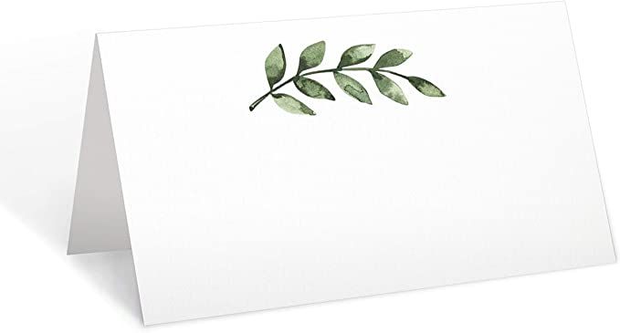 Amazon.com: 321Done Greenery Place Cards 3.5" x 2" (Set of 50) Blank for Name Food Table Setting Dinner Party Seating Wedding Reception Buffet Tent Style Rustic Green Leaves - Made in USA : Home & Kitchen