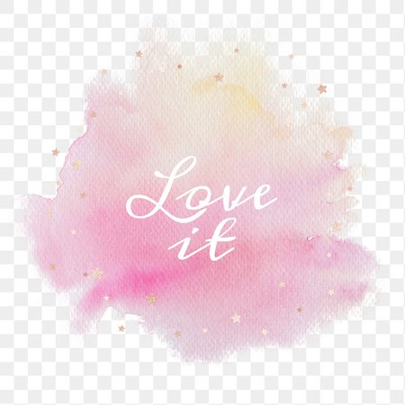 Love it calligraphy png on gradient pink | Free stock illustration | High Resolution graphic