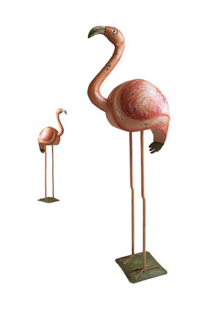 Hollywood Regency Vintage Flamingo Sculpture - Hand Painted Metal Stat – A Modern Grand Tour