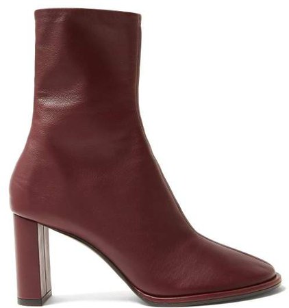 Tea Time Leather Boots - Womens - Burgundy