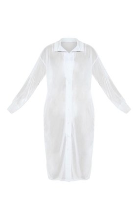 White Oversized Beach Shirt Dress | Swimwear | PrettyLittleThing