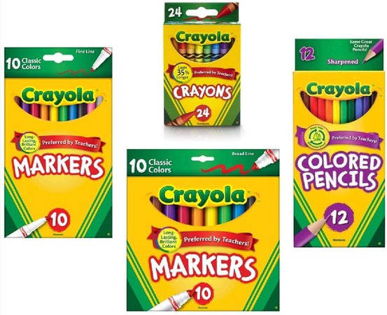 Crayola Classic Fine Line Markers, and Crayola Classic Broad Line Markers Holiday Bundle Crayola Crayons (24 Count) [1540900293-57146] - $8.58
