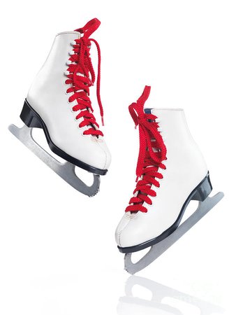 Ice skates with red laces