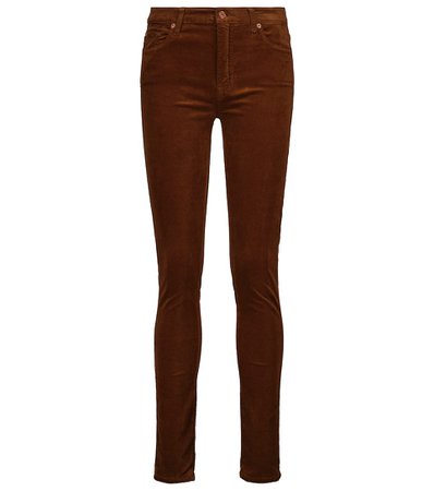 7 For All Mankind High-waist skinny cotton-blend pants