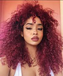 burgundy hair curly - Google Search