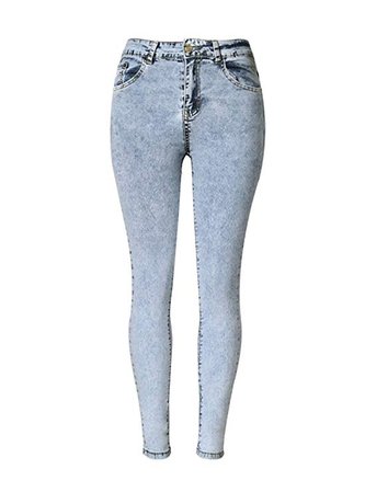 ECHOINE Women's High Waist Acid Wash Skinny Jeans Pencil Pants at Amazon Women's Jeans store
