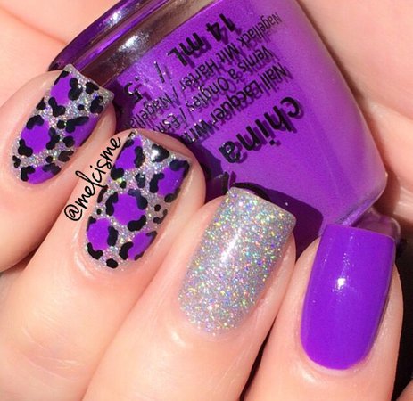 purple leopard print nails - Google Search