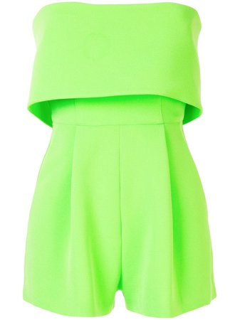 Shop green Alex Perry Darby strapless playsuit with Express Delivery - Farfetch