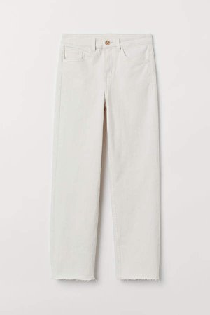 Straight High Ankle Jeans - White