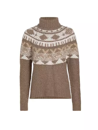 Shop Naadam Fairisle Wool-Blend Turtleneck Sweater | Saks Fifth Avenue
