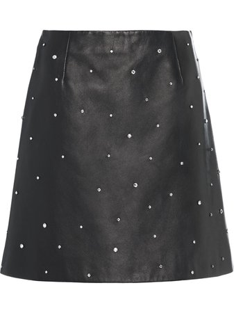 Miu Miu crystal-embellished Leather Skirt - Farfetch