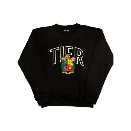 Black Tier Univeristy Crewneck Sweater — TIER NYC