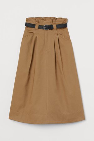 Paper bag skirt - Dark beige - Ladies | H&M GB