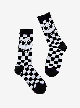 The Nightmare Before Christmas Jack Checkered Crew Socks