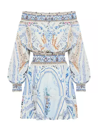 Shop Camilla Linen Off-The-Shoulder Minidress | Saks Fifth Avenue