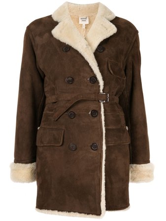 Hermès Shearling Double Breasted Coat
