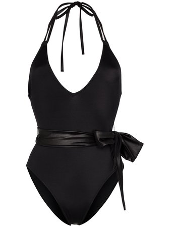 Solid & Striped Lou V-Neck Belted Swimsuit | Farfetch.com