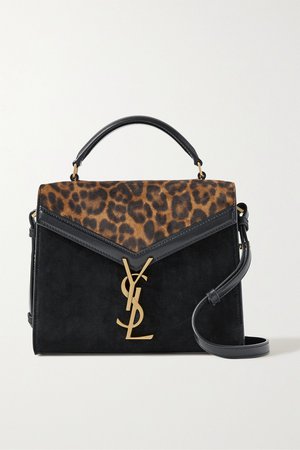 Leopard print Cassandra mini leopard-print suede and leather shoulder bag | SAINT LAURENT | NET-A-PORTER
