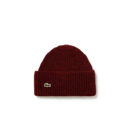 Men's Turned Edge Ribbed Wool Beanie | LACOSTE