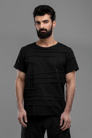Asymmetric black T-shirt geometric cybergoth top punk rock | Etsy