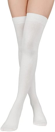 Amazon.com: Century Star Women's Casual Athlete Striped Over Knee Thin Thigh High Tights Long Stocking Socks 1 Pair White One Size : Sports & Outdoors