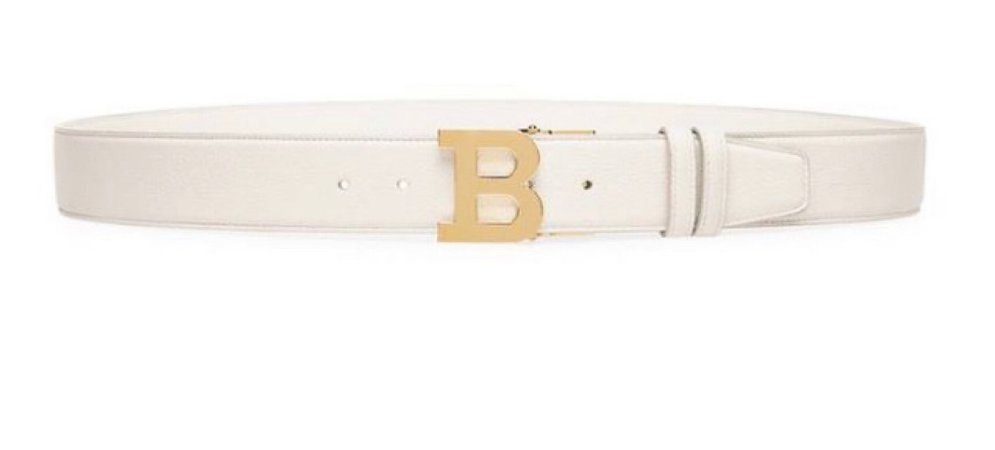 white balmain belt