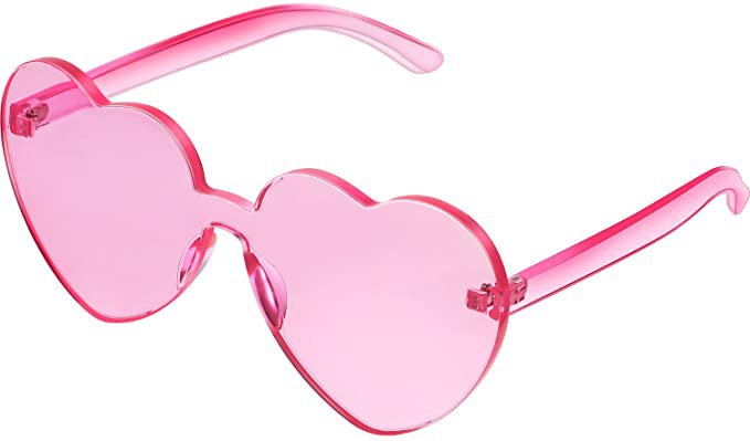 Amazon.com: Maxdot Heart Shape Sunglasses Rimless Transparent Heart Glasses Party Favors : Clothing, Shoes & Jewelry