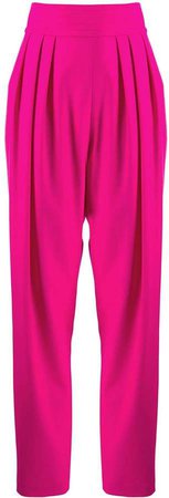 high-waisted pull-on trousers