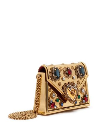 Gold Dolce & Gabbana bejewelled small Devotion bag BB6713AK830 - Farfetch