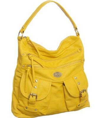 Yellow leather shoulder bag