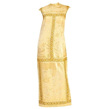 asian gold dress