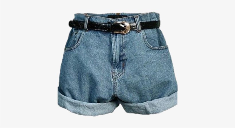 Jean shorts with belt