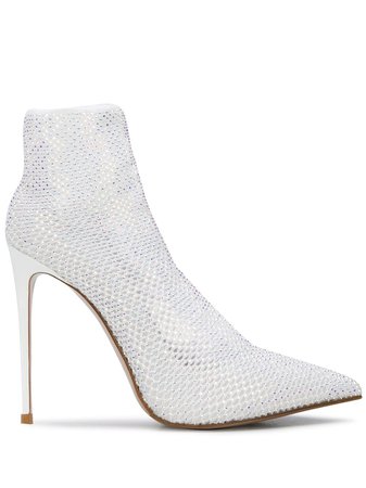 Shop Le Silla Gilda 100mm crystal-embellished sock pumps with Express Delivery - FARFETCH