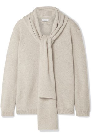 Deveaux | Draped mélange cashmere sweater | NET-A-PORTER.COM