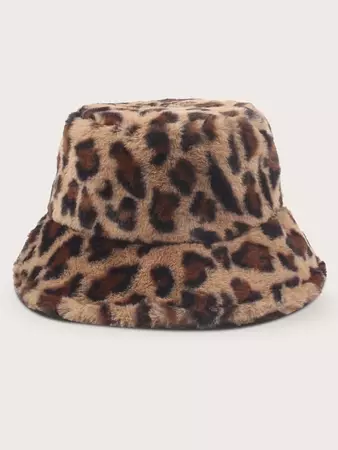 shein leopard print bucket hat