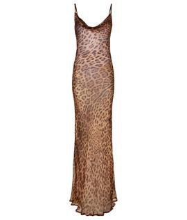 Semi sheer leopard silk cowl neck maxi dress - 'Valentina' Dress – Rat & Boa