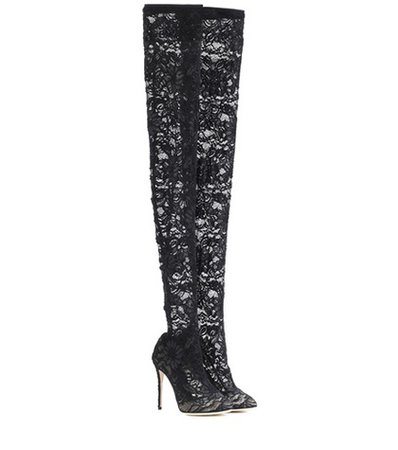 Over-the-knee lace boots